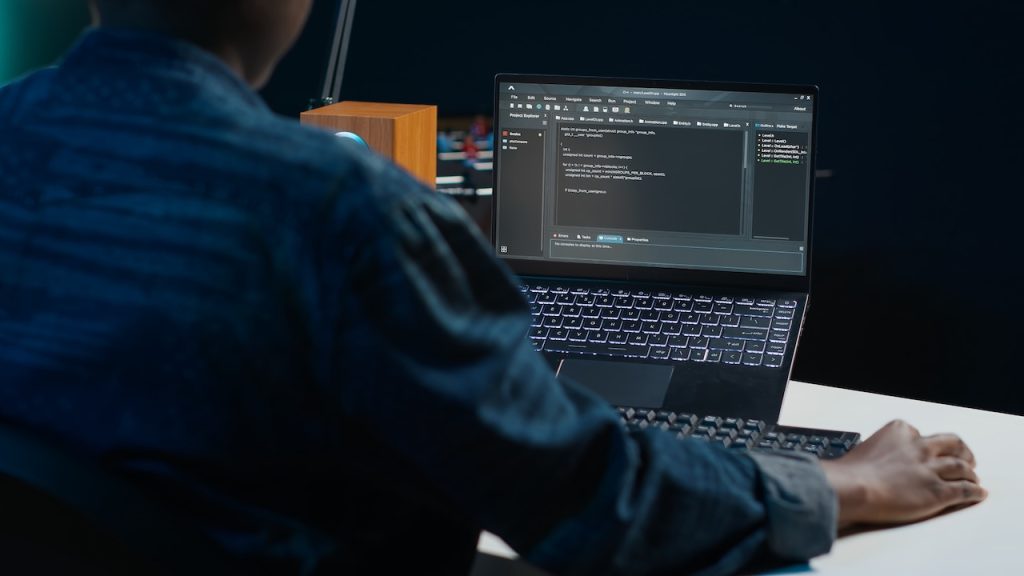 software developer writing code